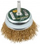 Корщетка-чашка со штифтом стальная латунированная волнистая проволока 75мм FIT 38517 38517
