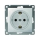 Розетка 1-м СП Афина 16А IP20 с заземл. механизм серебр. Universal A0028-S A0028-S
