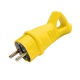 Вилка электрическая 1ф 16А 250В IP44 однофазная с ушком каучук желт. Universal 3080 3080