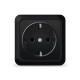 Розетка 1-м ОП Олимп 16А IP20 с заземл. черн. Universal 2227 2227