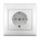Розетка 1-м СП Севиль 16А IP32 с заземл. защ. шторки бел. UNIVersal С0049 С0049