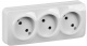 Розетка 3-м ОП GLORY РС23-2-ХБ 10А без заземл. бел. IEK ERH30-K01-10 ERH30-K01-10