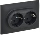 Розетка 2-м SKANDY 16А с заземл. защ. шторки в сборе SK-R07G графит IEK SK-R24-16-K53-F SK-R24-16-K53-F