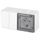 Блок розетка с выключателем Эксперт 11-7502-01 двойн. IP55 16A(10AX)-250В ОУ белый Эра Б0063270 Б0063270