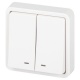 Выключатель Эксперт 11-1525-01 двойн. с подсветкой IP55 10АХ-250В СУ бел. Эра Б0063304 Б0063304