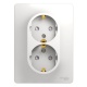 Розетка 2-м СП Glossa 16А IP20 с заземл. защ. шторки в сборе бел. SE GSL000126 GSL000126