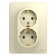 Розетка 2-м СП Glossa 16А IP20 с заземл. в сборе беж. SE GSL000224 GSL000224