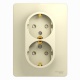 Розетка 2-м СП Glossa 16А IP20 с заземл. защ. шторки в сборе беж. SE GSL000226 GSL000226