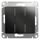 Выключатель 3-кл. СП Glossa 10А IP20 (сх. 1+1+1) 10AX механизм антрацит SE GSL000731 GSL000731