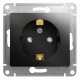 Розетка 1-м СП 1мод. Glossa 16А IP20 с заземл. защ. шторки механизм антрацит SE GSL000745 GSL000745