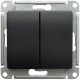 Переключатель проходной 2-кл. СП Glossa 10А IP20 (сх. 6) 10AX механизм антрацит SE GSL000765 GSL000765