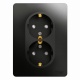 Розетка 2-м Glossa 16А с заземл. защ. шторки в сборе антрацит SE GSL000726 GSL000726