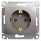 Розетка 1-м СП Glossa 16А IP20 250В с заземл. механизм платина SE GSL001243 GSL001243