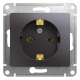 Розетка 1-м СП Glossa 16А IP20 250В с заземл. механизм графит SE GSL001343 GSL001343