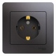 Розетка 1-м СП Glossa 16А IP20 250В с заземл. в сборе графит SE GSL001342 GSL001342