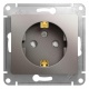 Розетка 1-м СП Glossa 16А IP20 250В с заземл. защ. шторки механизм платина SE GSL001245 GSL001245