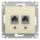Розетка компьютерная 2-м Glossa RJ45 кат.5E механизм беж. SE GSL000285KK GSL000285KK