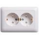 Розетка 2-м СП Хит 16А IP20 с заземл. защ. шторки бел. SE RS16-231-B RS16-231-B