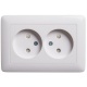 Розетка 2-м СП Хит 16А IP20 без заземл. защ. шторки бел. SE RS16-230-B RS16-230-B