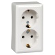 Розетка 2-м ОП Хит 16А 250В с заземл. без защ. шторок бел. SE RA16-238-B RA16-238-B