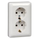 Розетка 2-м СП Хит 16А 250В с заземл. без защ. шторок бел. SE RS16-236-B RS16-236-B