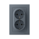 Розетка 2-м Atlas Design с заземл. 16А в сборе грифель SchE ATN000724 ATN000724