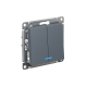 Механизм выключателя 2-кл. СП Atlas Design 10А IP20 (сх. 5а) 10AX с подсветкой грифель SchE ATN000753 ATN000753
