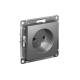 Механизм розетки 1-м СП AtlasDesign 16А IP20 без заземл. сталь SchE ATN000941 ATN000941