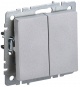 Выключатель 2-кл. СП BRITE ВС10-2-0-БрА 10А алюм. IEK BR-V20-0-10-K47 BR-V20-0-10-K47