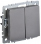 Выключатель проходной 2-кл. СП BRITE ВС10-2-6-БрС 10А сталь IEK BR-V22-0-10-K46 BR-V22-0-10-K46