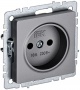 Розетка 1-м СП BRITE РС10-1-0-БрС 10А без заземл. без защ. шторок сталь IEK BR-R10-10-K46 BR-R10-10-K46