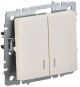Выключатель 2-кл. СП BRITE ВС10-2-1-БрКр 10А с инд. беж. IEK BR-V20-1-10-K10 BR-V20-1-10-K10