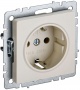 Розетка BRITE РС11-1-0-БрКр 16А с заземл. без защ. шторки беж. IEK BR-R11-16-K10 BR-R11-16-K10