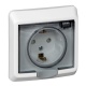 Розетка 1-м СП Этюд 16А IP44 250В с заземл. защ. шторки бел. SE PC16-044B PC16-044B