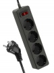 Удлинитель с сетевым фильтром 4х1.5м с заземл. 10А IP20 2.2кВт 3х0.75 с предохранителем с выкл. с индикатором сети КОСМОС FKsm1.5m-4g(B) FKsm1.5m-4g(B)