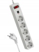 Удлинитель с сетевым фильтром 5х1.8м с заземл. 10А IP20 2.2кВт 2хUSB 3х0.75 с предохранителем КОСМОС FKsm1.8m-5g(W)USB FKsm1.8m-5g(W)USB