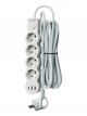Удлинитель 3х1.5м с заземл. 10А IP20 USB 2500Вт 220В ПВС 3х1 с выкл. бел. КОСМОС YKsm1.5m4g-Z-VU10А-W YKsm1.5m4g-Z-VU10A-W