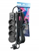 Удлинитель 3х1.5м с заземл. 10А IP20 USB 2800Вт 220В ПВС 3х1 с выкл. черн. КОСМОС YKsm1.5m3g-Z-VU10А-B YKsm1.5m3g-Z-VU10A-B