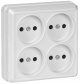 Розетка 4-м ОП Октава 10А IP20 без заземл. бел. ИЭК ERO40-K01-10-DC ERO40-K01-10-DC