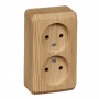 Розетка 2-м ОП Этюд Дача 16А IP20 250В без заземл. без защ. шторок сосна SE PA16-005D PA16-005D