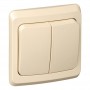 Выключатель 2-кл. СП Этюд 10А IP20 с подсветкой крем. SE BC10-006K BC10-006K