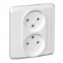 Розетка 2-м СП Этюд 16А IP20 250В без заземл. без защ. шторок бел. SE PC16-005B PC16-005B