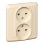 Розетка 2-м СП Этюд 16А IP20 250В без заземл. без защ. шторок крем. SE PC16-005K PC16-005K