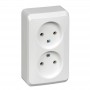 Розетка 2-м ОП Этюд 16А IP20 250В без заземл. без защ. шторок бел. SE PA16-005B PA16-005B