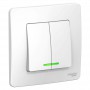 Выключатель 2-кл. СП Blanca 10А IP20 (сх. 5) 250В с подсветкой бел. SE BLNVS010511 BLNVS010511