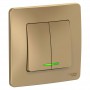 Выключатель 2-кл. СП Blanca 10А IP20 (сх. 5) 250В с подсветкой титан SE BLNVS010514 BLNVS010514