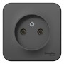 Розетка 1-м ОП Blanca 16А IP20 250В без заземл. без защ. шторок с изолир. пластиной антрацит SE BLNRA000116 BLNRA000116