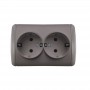 Розетка 2-м ОП Клио 16А IP44 с заземл. сер. UNIVersal К2231-Gr К2231-Gr