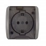 Розетка 1-м ОП Клио 16А IP54 с заземл. с прозр. крышкой сер. UNIVersal К2229-Gr К2229-Gr