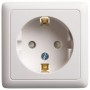 Розетка 1-м ОП Хит 16А IP20 250В с заземл. защ. шторки бел. SE RA16-138-B RA16-138-B